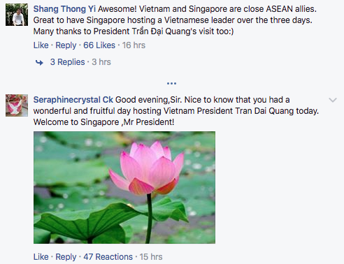 [Lý Hiển Long]                       Thủ tướng Singapore khoe ảnh chụp cùng Chủ tịch nước Trần Đại Quang                                     726